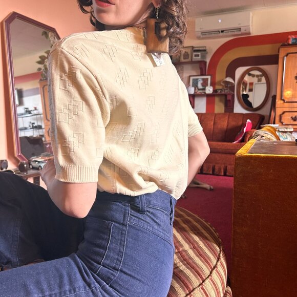 1960s knitted square short sleeved top from Ban Lon by Paris Star! - Picture 7 of 13